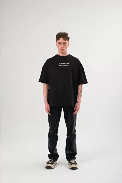 modi Printed Unisex Casual Style Black Shadow Series Minimal T-Shirt