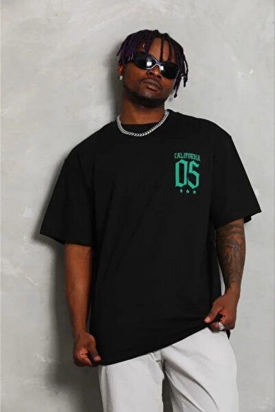 modi Printed Men's Black Short Sleeve Crew Neck Regular Fit Comfortable Fit C...