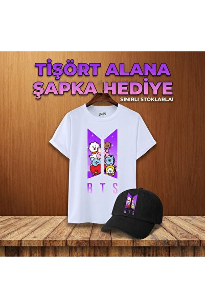 barsdepo Μπλουζάκι με στάμπα BTS – Σετ με δώρο ΚΑΠΕΛΟ |   Κορυφαία Ποιότητα