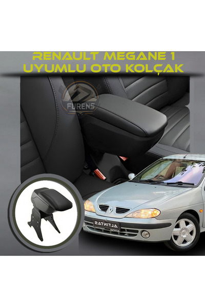 Empressco Sürgülü Siyah Deri Kol Dayama ve Bardaklık, Renault Megane 1 Uyumlu