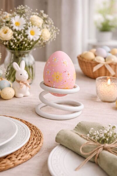 fromro Suport metalic Ou Paște Spirală negru– Design Modern Premium | Stabil ...