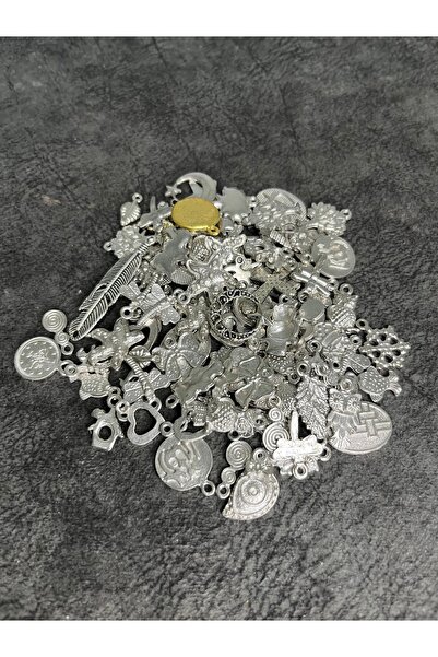 Mos Tespih 98Pcs Silver Color Metal Pendant Mixed Jewelry Material