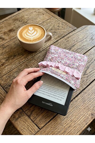 lumi Studio Pembe Çiçekli Kindle Kılıfı -E-Kitap Okuyucu Çantası- Elyaf Dolgu...