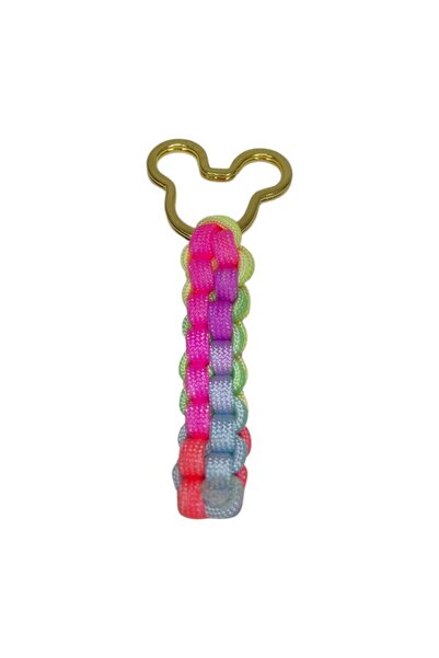 moonparacord Keychain Rainbow with Gold Ring 1 Piece