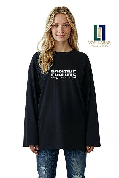 Grafftee Clothing Wide Sleeve Oversize Long Sleeve Black Tshirt 100% Cotton B...