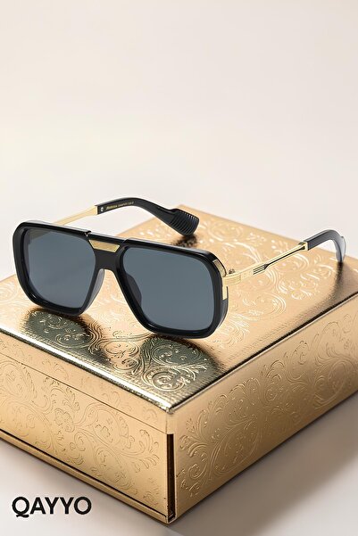 QAYYO Accessories Guus Black Uv400 Protected Ultra Light Unisex Sunglasses wi...