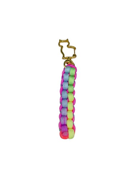 moonparacord Cat Carabiner Keychain Rainbow Color 1 Piece