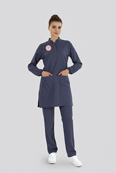 ÇİZGİ MEDİKAL Hijab Nurse Uniform Scrubs Lycra Set Compliant with New Regulat...