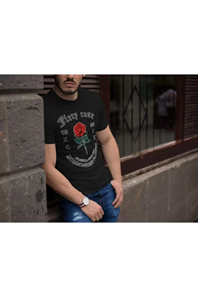 modi Illustration Printed Unisex Black Retro Loose Fit T-Shirt