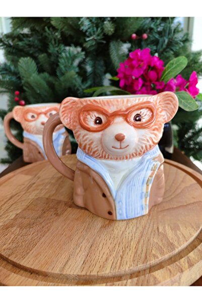 Madame Coco Bonny Teddy Bear Mug - Beige / Blue - 380 ml - 1 Piece