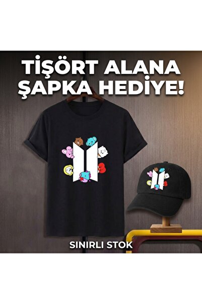 barsdepo Bts Printed T-Shirt - Hat Gift Set |   Premium Quality