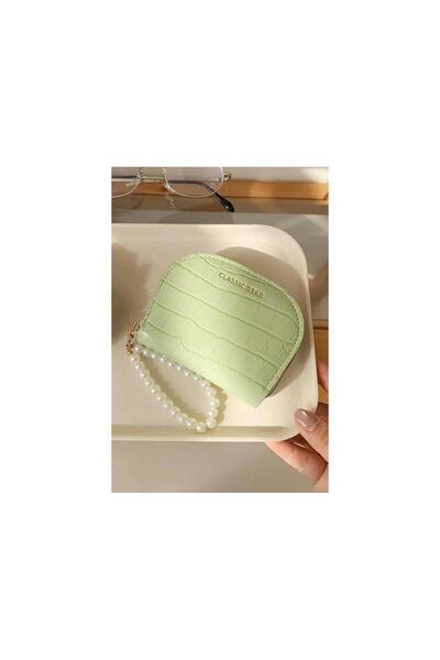 EMKSHOP Pearl Detailed Leather Women's Wallet/Card Holder