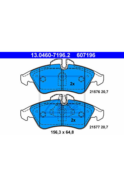 Ate Brake pad set, disc brake 13.0460-7196.2