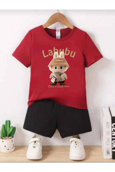 DOCE ELEGANTE Children's Labubu Printed Summer Set