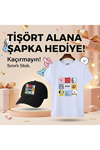 barsdepo Bts Printed T-Shirt - Hat Gift Set |   Premium Quality