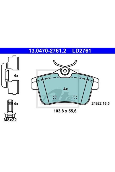 Ate Brake pad set, disc brake 13.0470-2761.2