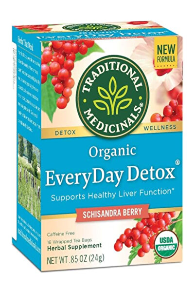 TRADITIONAL MEDICINALS TM EVERYDAY DETOX SCHISANDRA BERRY TEA 16S