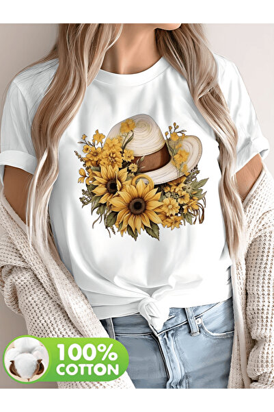 one button قميص تي شيرت مطبوع بطبعة قبعة ديزي فاخرة بحجم كبير