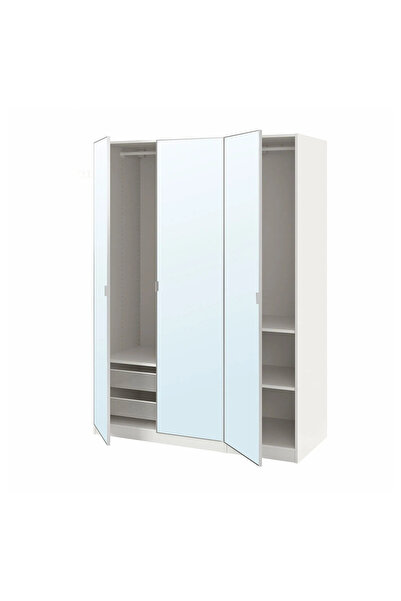 IKEA Beyaz Şık Kapaklı Gardırop 150x60x201 cm