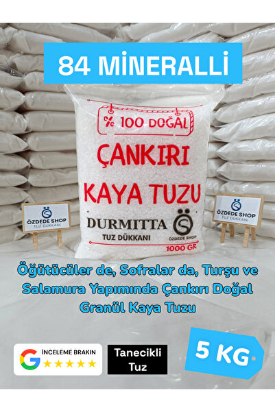DM DURMİTTA Özdede Shop Çankırı Doğal Granül Kaya Tuzu _5 kg_ Tuz Değirmeni, ...