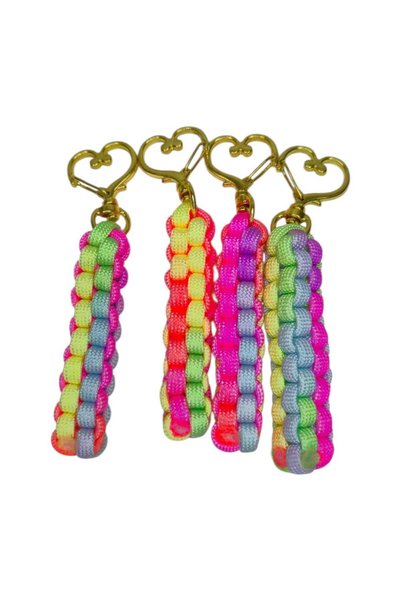 moonparacord Heart Carabiner Keychain Rainbow Color 1Pc