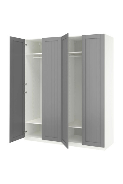 IKEA Beyaz Geniş Kapaklı Gardırop 200x60x236 cm