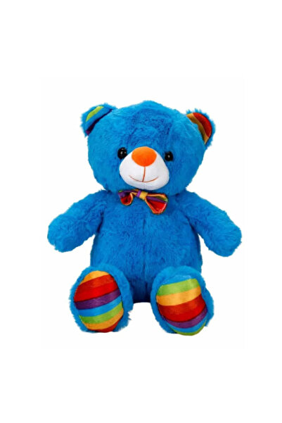 Flower Toys لعبة دب قطيفة بألوان قوس قزح مع شريط ملون 30 سم