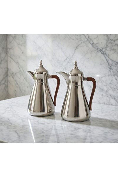 Generic Trams Set 1 Liter Shiny Silver on Wooden Handle