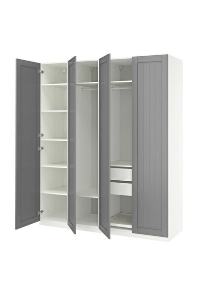 IKEA Beyaz Geniş Kapaklı Gardırop 200x60x236 cm