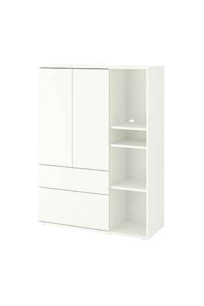 IKEA Beyaz Sağlam Kapaklı Gardırop 105x37x140 cm