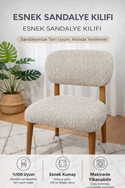 zerıf moda YENİ SEZON Esnek Sandalye Kılıfı | Tam Uyumlu, Lastikli, Yıkanabil...