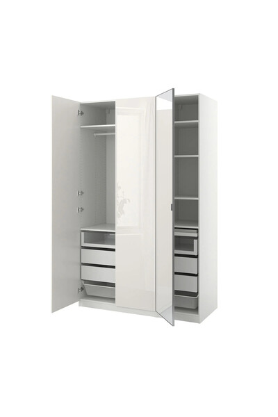 IKEA Beyaz Fonksiyonel Kapaklı Gardırop 150x60x236 cm
