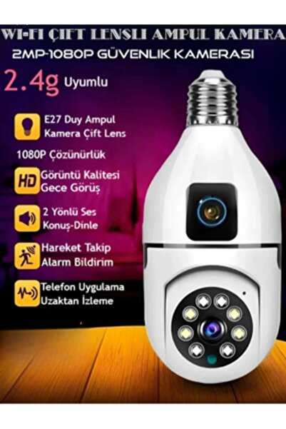 SERKANELEKTRONİK Serkan Elektronik ampul kamera 2 lensli 4 mp