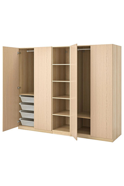 IKEA Meşe Geniş Kapaklı Gardırop 250x60x201 cm