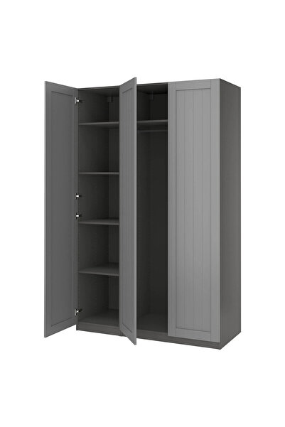 IKEA Koyu Gri Ferah Kapaklı Gardırop 150x60x236 cm