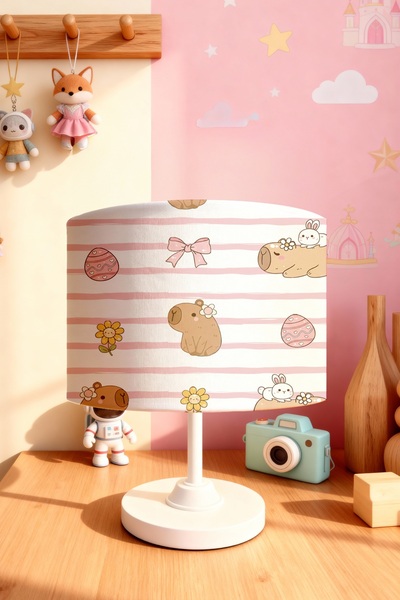 EVPANYA Rabbit and Capybara Patterned Children's Room Lampshade