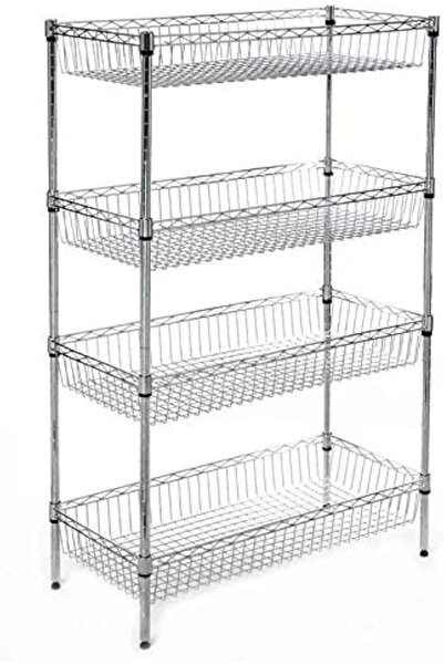 I Best FZE Basket Kitchen Shelf Storage Rack 4 Level, 120x45x160cm
