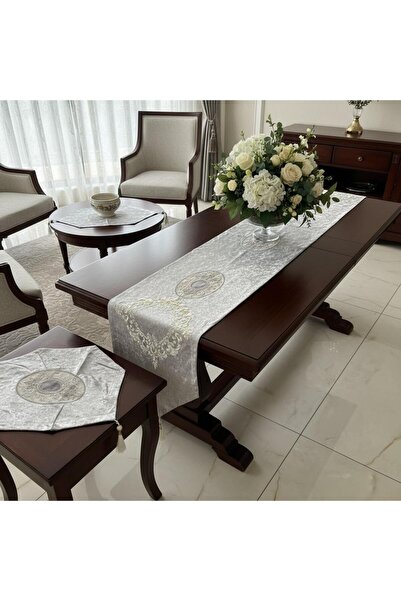 CB.B. TÜRK İŞİ HOME Living Room Set 4 Piece Table Top Runner Set Bade Model D...
