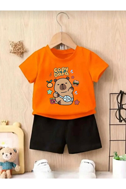 DOCE ELEGANTE SET DE VARĂ PENTRU COPII CU IMPRIMEU CAPYBARA