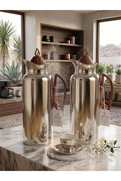 Generic Trumex Shiny Silver Set on a Wooden Base with a Capacity of 1 Liter, ...