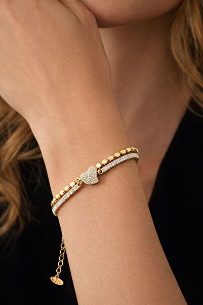 Accessories سوار هاي إنفينيتي هارت ذو السلسلة المزدوجة المرصعة بالأحجار