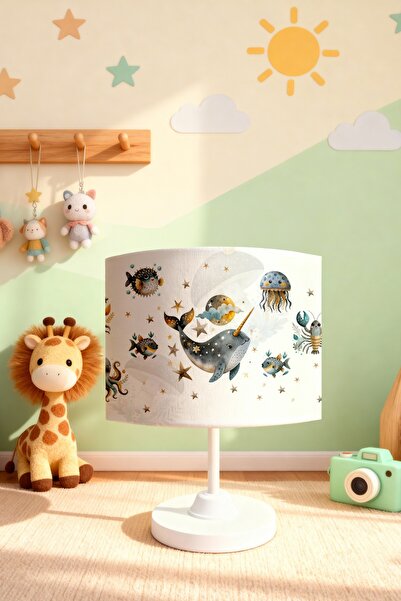 EVPANYA Blue Depth Patterned Children's Room Lampshade