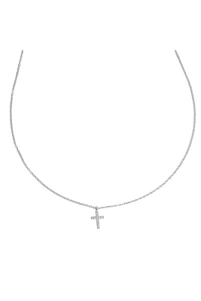 Kuyumcudukkani Zincirli"Mini Haç"Kolye -37310-W-W