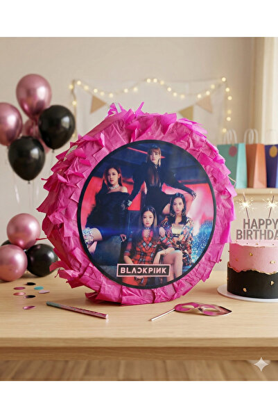 Fillikutum Black Pink Temalı Pinyata ve Sopası – Katlanabilir Doğum Günü Part...