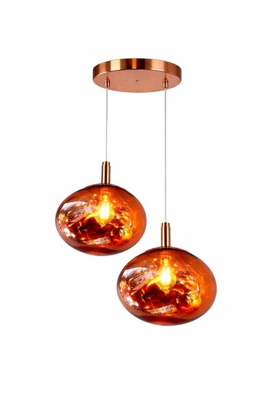 ecodesignline RoseAmber MİX 3’lü Eskitme Sarkıt Avize – Amber , Füme , Bal Ca...