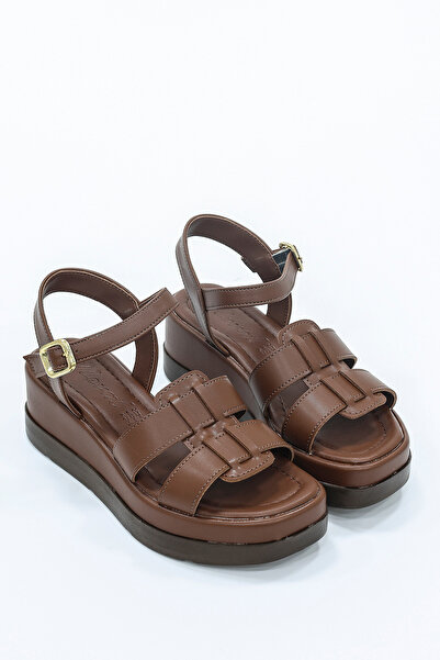 kajal ayakkabı Nvl 400 Ankle Strap Wedge Heeled Sandals