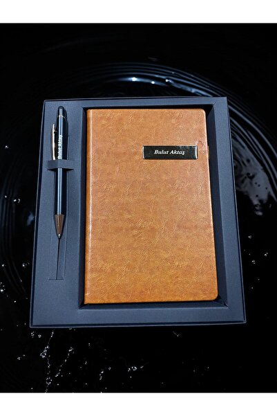 Pluvia Hediyelik Kişiye Özel Sayfa Kenarları Boyalı A5 Defter & Kalem & Kutul...