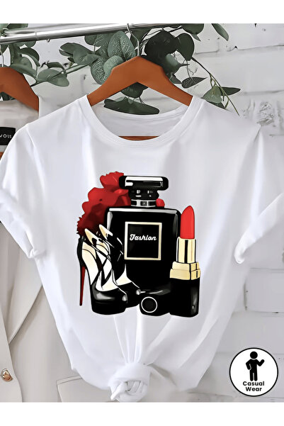 one button Fashion Accessory Printed Premium Oversize T-Shirt