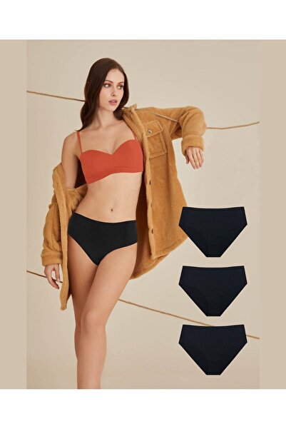 İntive Lingerie Nbb Laser Cut High Waist 3-Pack Panties (Burgundy, Nude, Blac...
