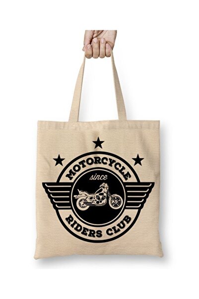 Toyaso Motorcycle White Cloth Bag Long Handle Shopping Bag Beach Bag